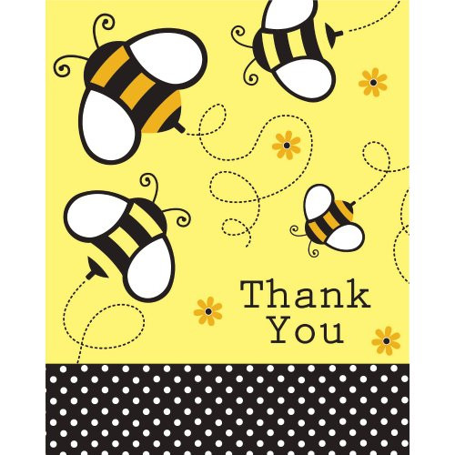 Creative Converting Baby Shower Buzz 8 Count Thank You Cards