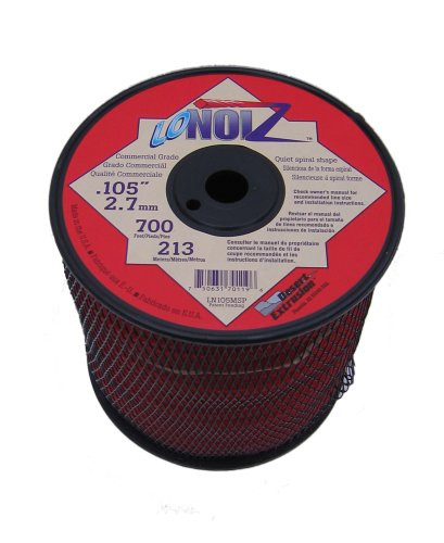 LoNoiz 105-Inch 3-Pound Spool Commercial Grade Spiral Twist Quiet Grass Trimmer Line, Red LN105MSP-2