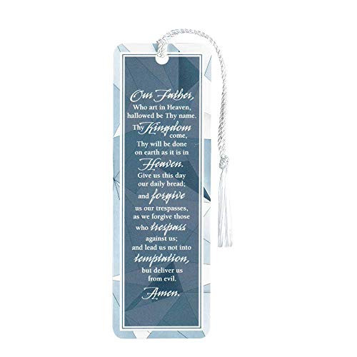 The Lord's Prayer Geometric Blue Cardstock Tassel Bookmark Tags, Pack of 12 The Lord's Prayer Geometric Blue Cardstock Tassel Bookmark Tags, Pack of 12