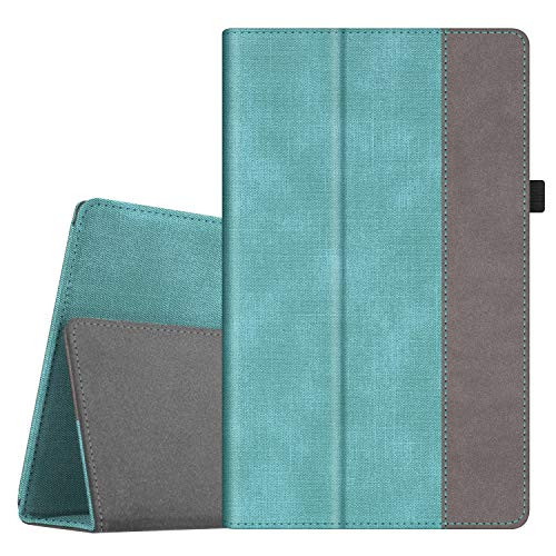 Fintie Folio Case for All-New Amazon Fire HD 10 Tablet (Compatible with 7th and 9th Generations, 2017 and 2019 Releases) - Premium PU Leather Slim Fit Stand Cover with Auto Wake/Sleep, Turquoise