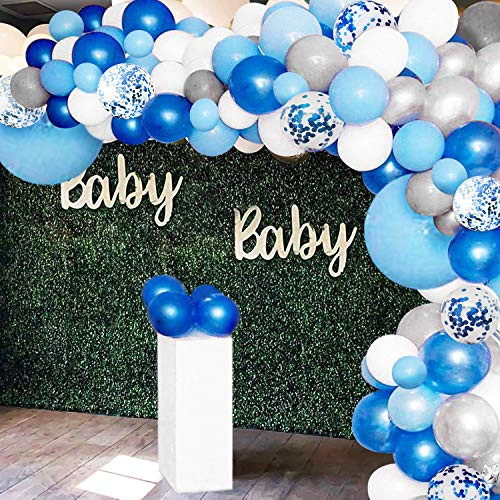 135 Pieces Blue Balloon Garland Arch Kit - White Blue Silver and Blue Confetti Latex Balloons for Baby Shower Wedding Birthday Party Centerpiece Backdrop Background Decoration 135 Pieces Blue Balloon Garland Arch Kit - White Blue Silver and Blue Confetti Latex Balloons for Baby Shower Wedding Birthday Party Centerpiece Backdrop Background Decoration