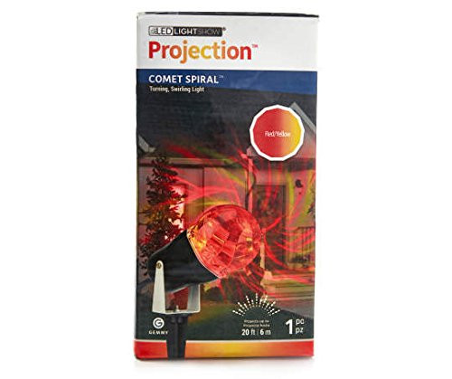 CometSpiral Red and Yellow LED Lightshow Projection Spotlight - Swirling Light Effects