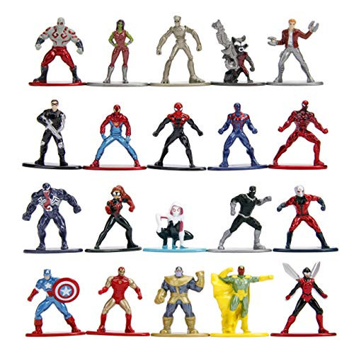 Jada Toys Marvel Nano METALFIGS 20-Pack Wave 1 Die-Cast Figures, 1.65 Inches, Collectible Figurines, 100% Metal