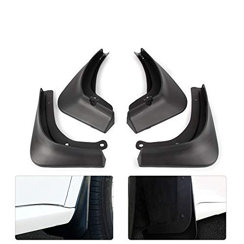 KKmoon 4Pcs Car Mud Flaps, Front Rear Mudguard Splash Guards Fender Mudflaps Fit for Tesla Model 3 2016-2019