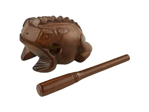 Meinl Percussion FROG-M Medium Wooden Frog Guiro, African Brown
