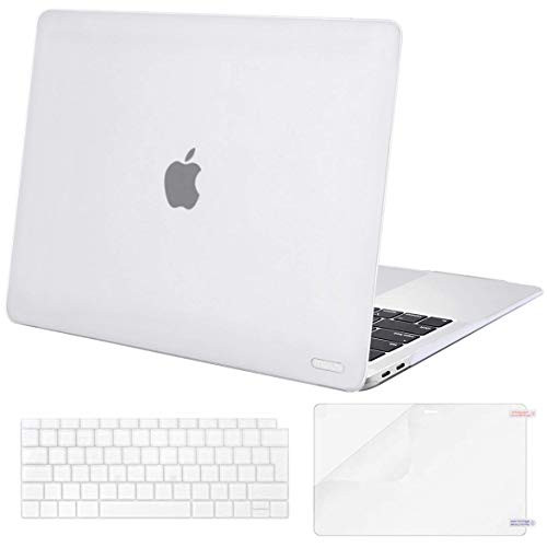 MOSISO MacBook Air 13 inch Case 2019 2018 Release A1932 with Retina Display, Corner Protective Plastic Hard Shell & Keyboard Cover & Screen Protector Only Compatible with MacBook Air 13, Frost