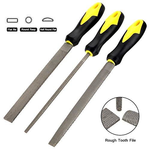 Wood Rasp with Premium Grade High Carbon Hand File and Round Rasp, Half Round Flat & Needle Files. Best Wood Rasp Set for Sharping Wood and Metal Tools (Wood Rasp Set)