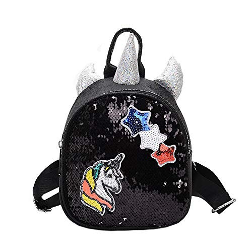 Sequin Backpack,Backpack for Girls Toddler backpack Fashion Backpack Women Kids' Backpacks Cute Backpack (Black)