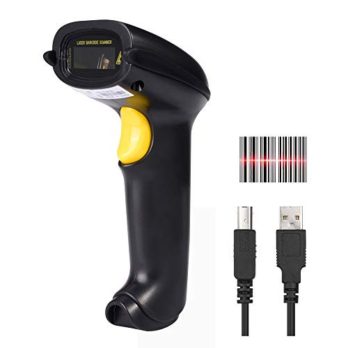 REALINN 1D Laser Barcode Scanner USB Wired Bar Code Reader Handheld Scanners for Supermarket Store Library and Warehouse, Support Windows/Mac/OS/Linux Operating Systems