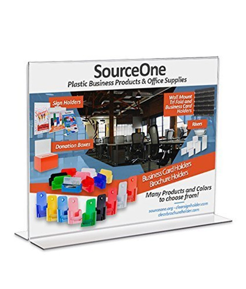 Source One 11 x 8.5 Inches Sign Holder Upright Clear Acrylic Display Ad Frame (3 Pack) Source One 11 x 8.5 Inches Sign Holder Upright Clear Acrylic Display Ad Frame (3 Pack)