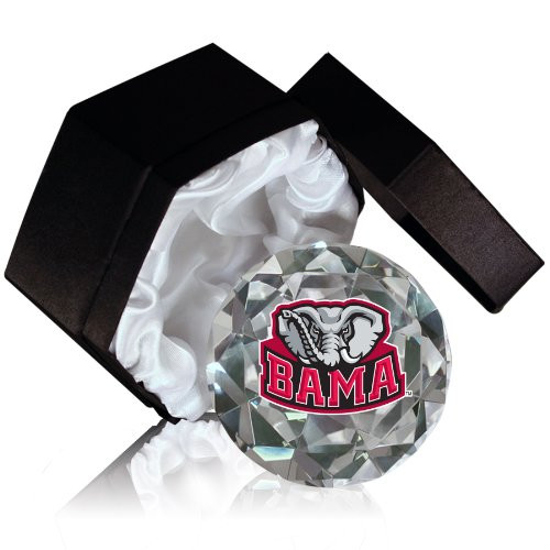 NCAA Crimson Tide Alabama University Logo 4-Inch High Brillance Diamond Cut Crystal Paperweight