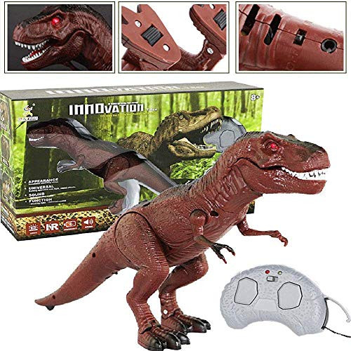 Remote Control Dinosaur Toy Figure for Kids, Electric Dinosaur Toy Tyrannosaurus Rex Animal Toy Walking, Simulation Roaring, Glowing Eyes Realistic Safe Educational Gift for Boys Girls Children