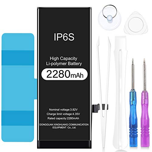 Vasea 2280mAh Battery Replacement Compatible with iPhone 6s,High Capacity Li-Polymer Rechargeable Battery with Complete Repair Tool Kit Adhesive and Instructions - 24 Months Warranty