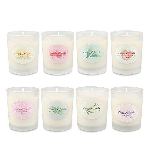 YINUO LIGHT Scented Candles Gifts Set for Women, 8 x 2.5 Oz Portable Glass Soy Candles with Strongly Fragrance Essential Oils for Stress Relief and Aromatherapy YINUO LIGHT Scented Candles Gifts Set for Women, 8 x 2.5 Oz Portable Glass Soy Candles with Strongly Fragrance Essential Oils for Stress Relief and Aromatherapy