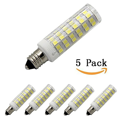 E11 LED Light Bulb 5W to 6W, 60W 120v/130v Halogen Bulbs Equivalent Mini Candelabra JD E11 Base T3/T4 LED Bulb dimmable for Ceiling Fan, Indoor Lighting-5packs (Daylight White 6000K) E11 LED Light Bulb 5W to 6W, 60W 120v/130v Halogen Bulbs Equivalent Mini Candelabra JD E11 Base T3/T4 LED Bulb dimmable for Ceiling Fan, Indoor Lighting-5packs (Daylight White 6000K)
