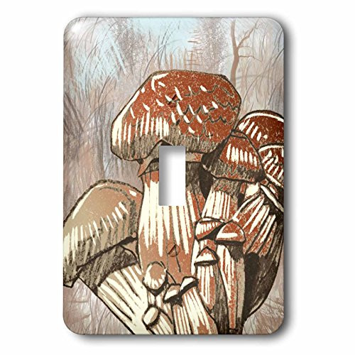 3dRose lsp_151876_1 Sketchy Mushroom Single Toggle Switch