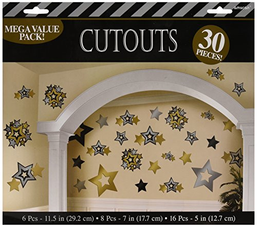 Amscan Hollywood Mega Value Pack Printed Paper Party Cutouts, 360 Ct.