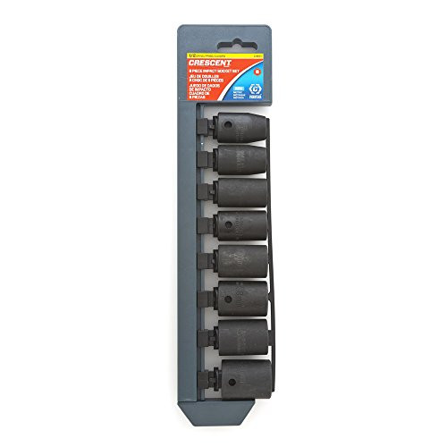 Crescent CIMS1 Metric 1/2" Drive 6 Point Impact Socket Set, 8 Piece