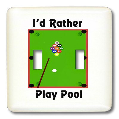 3dRose lsp_179604_2 Image of Id Rather Play Pool with a Billiards Table Light Switch Cover