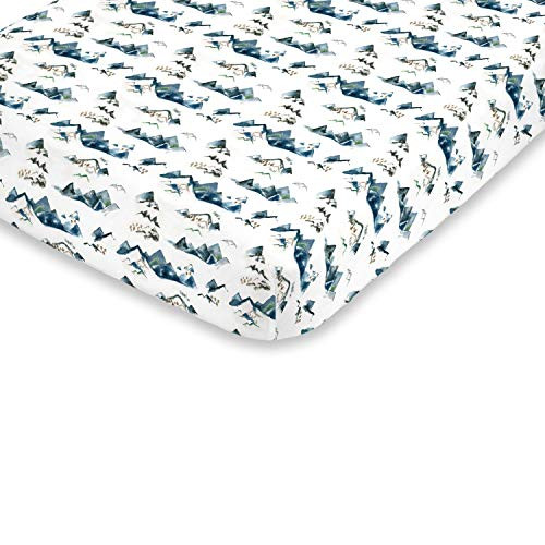 NoJo Super Soft Blue, Green, Tan & White Mountain Watercolor Fitted Crib Sheet, Blue, Green, Tan, White NoJo Super Soft Blue, Green, Tan & White Mountain Watercolor Fitted Crib Sheet, Blue, Green, Tan, White