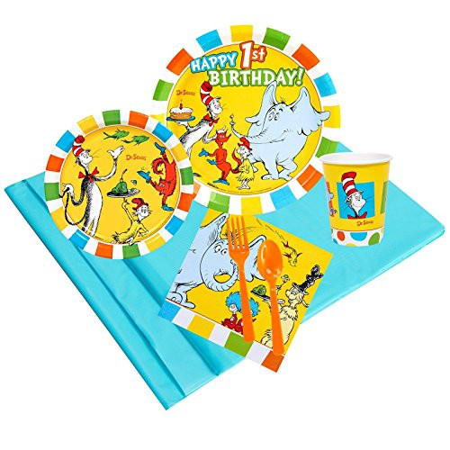 Dr Seuss 1st Birthday Party Supplies - Party Pack for 24 Guests