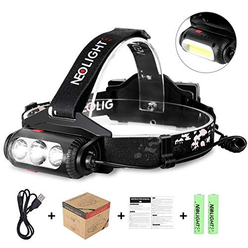 Headlamp Flashlight 8 Lighting Modes COB LED Headlight, USB Rechargeable Waterproof Head Lamp with Red Light,Running Camping Hiking Head Lamp for Adults