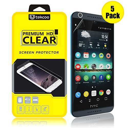 [5 Pack] HTC Desire 626s/ 626 Screen Protector, Premium High Definition Crystal Ultra Clear Film Anti-Scratch & Fingerprint Bubble-Free Screen Protector Skin Cover for HTC Desire 626/ 626s