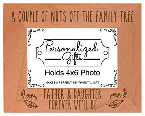 ThisWear Dad Picture Frame Father & Daughter Forever We'll Be Birth Announcement Gifts for Dad Natural Wood Engraved 4x6 Landscape Picture Frame Wood