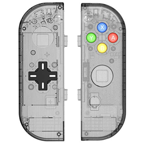 DIY Replacement Joycon Handheld Controller Housing Shell Case for Nintendo Switch NS NX Right Left Joy-Con Controller Without Electronics (Joycon Handheld Controller, D-Pad Smoke Black)