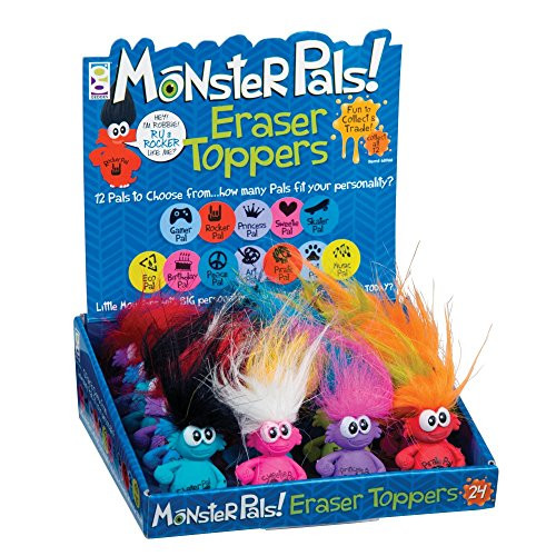 Raymond Geddes Monster Pals Eraser Toppers, 24 Pack (68966)