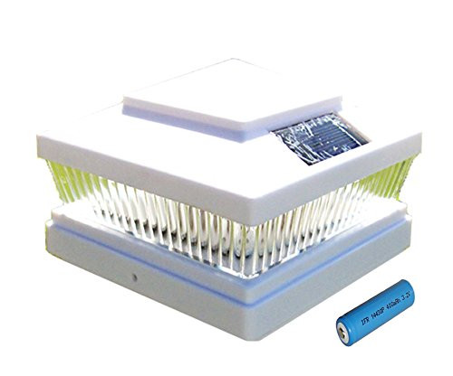 Solar Powered Plastic Fence Post Cap LED Light 5x5 Outdoor, White