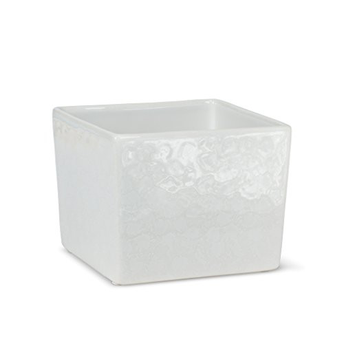 Abbott Collection Small Square Planter, White 5 Square.