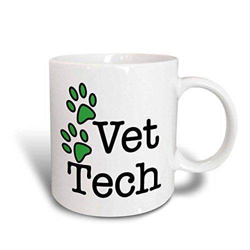 3dRose mug_161089_1 Vet Tech, Green Ceramic Mug, 11-Ounce