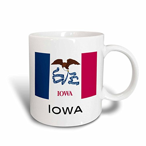 3dRose mug_107365_1 Iowa State Flag Ceramic Mug, 11-Ounce