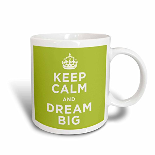 3dRose mug_123112_1 Keep Calm and Dream Big Green Ceramic Mug, 11-Ounce