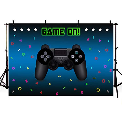 MEHOFOTO Video Game Party Photo Studio Booth Background Props Gaming Boy Game On Birthday Party Decorations Banner Black Backdrops for Photography 7x5ft