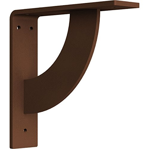 Ekena Millwork BKTM02X08X08BUHCO 2" W D x 8" H Bulwark Steel Bracket, Hammered Copper, 2 Wx 8 Dx 8 H