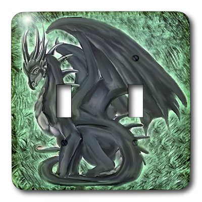 3dRose lsp_4148_2 Night Dragon Double Toggle Switch