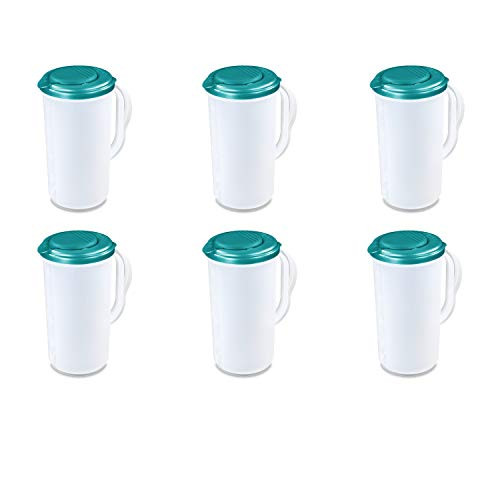 Sterilite 04820006 2 Quart Round Pitcher, 6-Pack (Color May Vary)