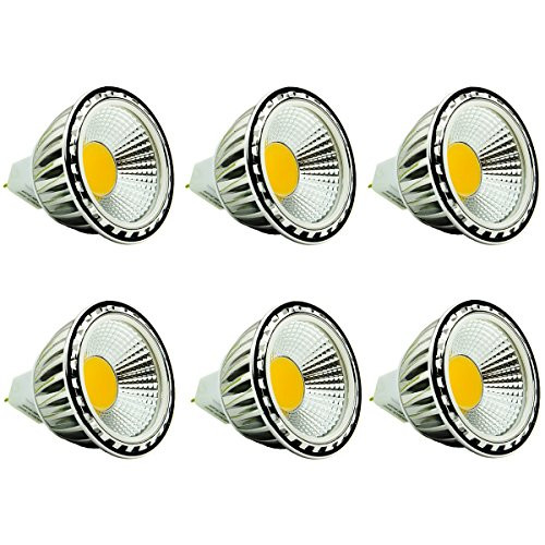 (6-pack,Warm White)Mylite 5W MR16 LED Bulb Light,50W Halogen Lamp Replacement, Cob Led,MR16 Spotlight,GU5.3 LED MR16 Size,350lm,12V,60°