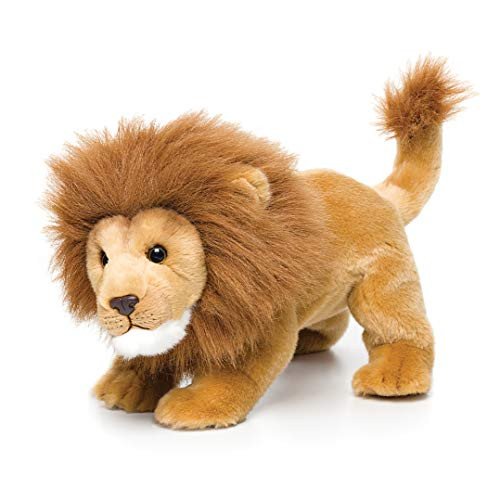 DEMDACO Crouched Large Lion Friend Light Brown Children's Plush Stuffed Animal Toy