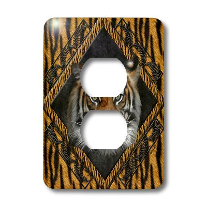 3dRose LLC lsp_12004_6 Diamond Tiger, 2 Plug Outlet Cover