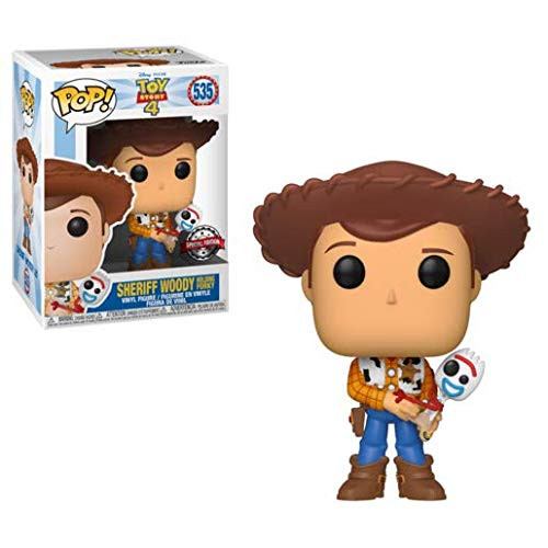 POP! Funko Disney Pixar Toy Story 4 Sheriff Woody Holding FORKY Vinyl Exclusive #535 POP! Funko Disney Pixar Toy Story 4 Sheriff Woody Holding FORKY Vinyl Exclusive #535