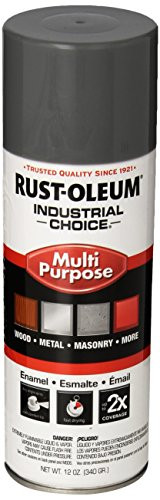 Rust-Oleum 1688830 Smoke Gray 1600 System General Purpose Enamel Spray Paint, 16 fl. oz. container, 12 oz. weight fill, Can (Pack of 6)