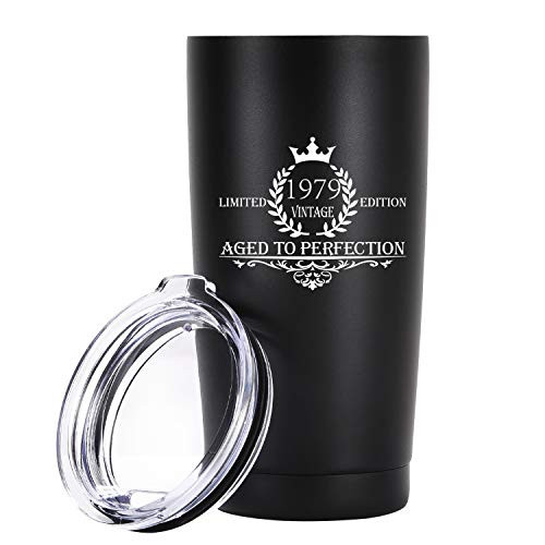 1979 40th Birthday Gifts Wine Tumbler, 20 Oz Stainless Steel Insulated Travel Tumbler with Lid, Funny 40th Gift Idea for Men Him or Her, Husband, Wife, Mom, Dad?1979, Black) 1979 40th Birthday Gifts Wine Tumbler, 20 Oz Stainless Steel Insulated Travel Tumbler with Lid, Funny 40th Gift Idea for Men Him or Her, Husband, Wife, Mom, Dad?1979, Black)