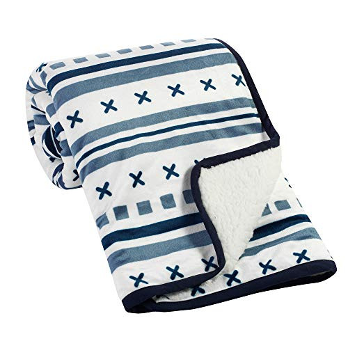 Lambs & Ivy Whimsical Woods Blue/White Sherpa Minky Baby Blanket Lambs & Ivy Whimsical Woods Blue/White Sherpa Minky Baby Blanket