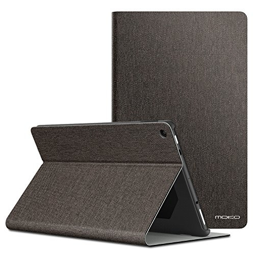 MoKo Case for All-New Fire HD 10 Tablet (7th / 9th Generation, 2017/2019 Release) - Lightweight Stand Folio Shockproof Cover Protector with Auto Wake/Sleep for Fire HD 10.1 Inch, Coffee