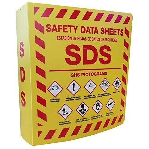 SDS Bilingual English/Spanish 3" Ring Binder, Heavy Duty Holds 700+ Sheets (with 2019 GHS Pictograms)