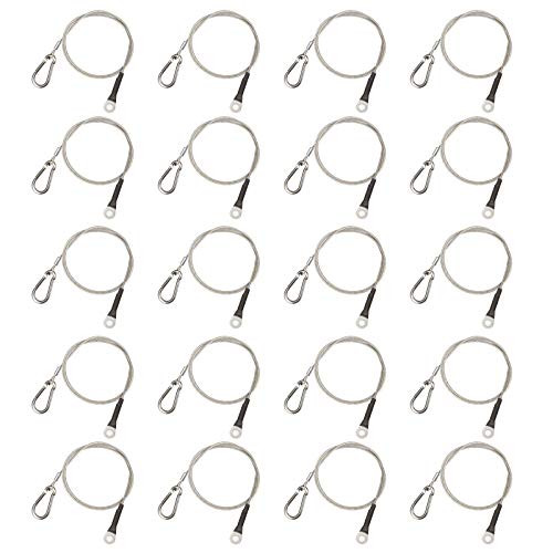 OTTFF 20 Pack 9.5 inches / 24cm Stainless Steel Safety Security Cable Hanging Chains Wire for LED Panel Light Stage Lighting Load 8kg