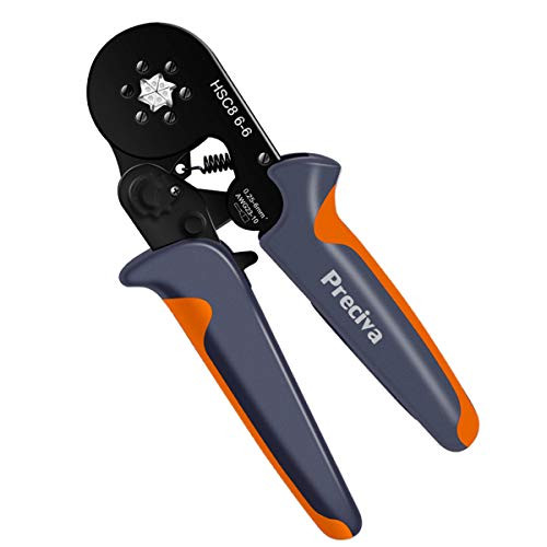 Hexagonal Ferrule Crimping Tool, Preciva Self-Adjusting Ratchet Hexagonal Wire Crimping Plier for AWG23-10 (0.25-6.0mm²)